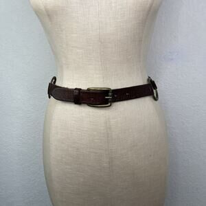 Albatros brown leather with brass rings belt Size S, made in Italy style 809283